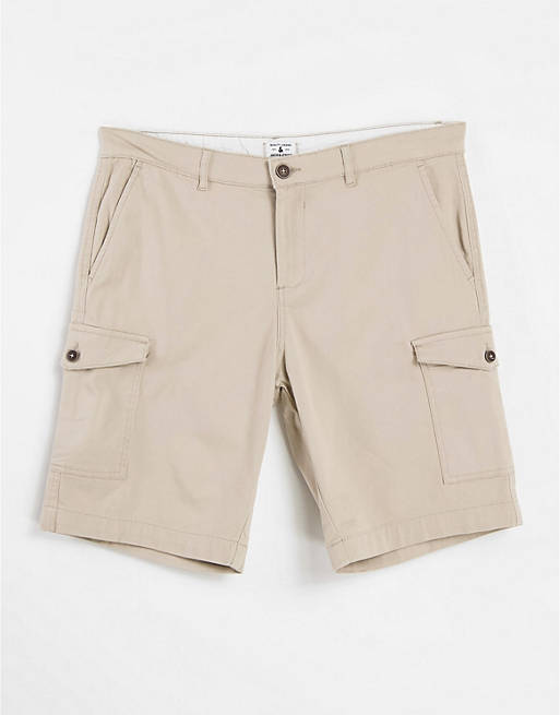  Jack & Jones Intelligence twill cargo shorts in beige 