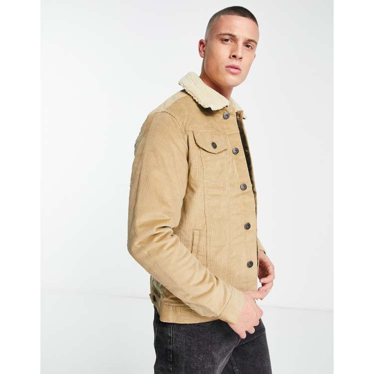 Veste velour discount col mouton homme