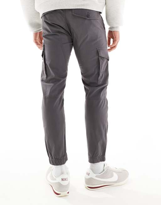 Jack & Jones Intelligence – Zielone spodnie bojówki z nogawkami wykończonymi ściągaczami , 3 z 5