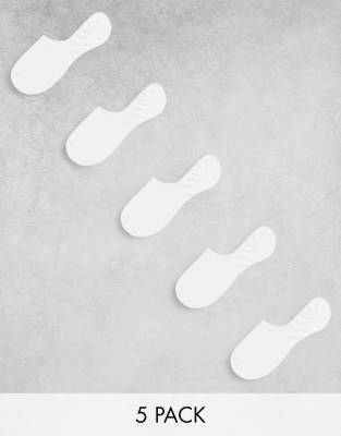 Jack & Jones invisible socks 5 pack in white