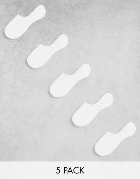 Jack & Jones invisible socks 5 pack in white - view 1