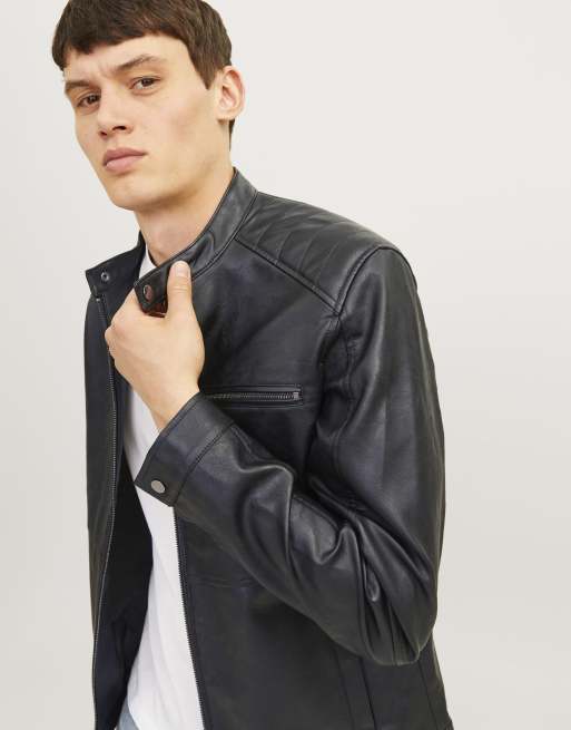 Jack & Jones jack van imitatieleer in zwart, 6 van 7
