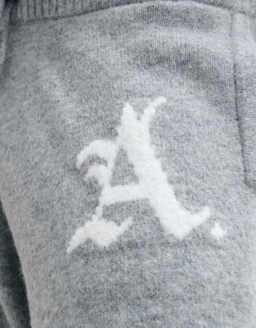 Jack & Jones jacquard knit sweatpants in light gray, 4 of 5