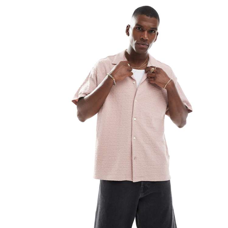 シャツ Jack Big Pocket Short Sleeve Shirt (5color) Jack & Jones jacquard short sleeve shirt in pink | ASOS