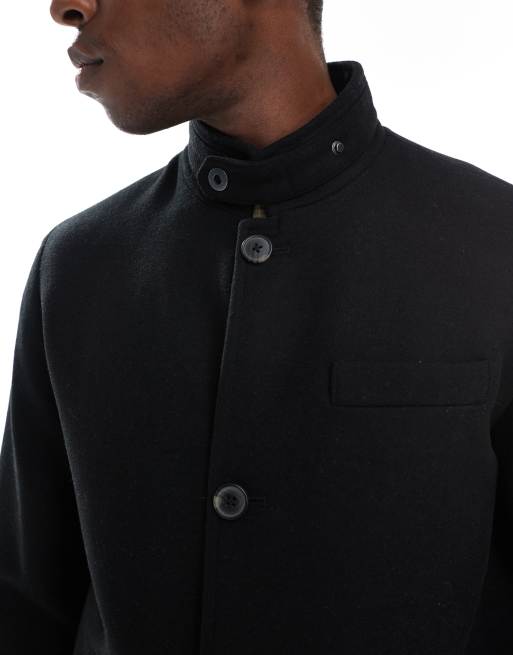 Jack & Jones - Jas van wolmix met opstaande boord in zwart, 5 van 5