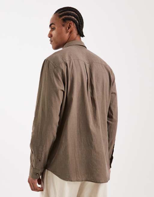 Jack & Jones – Jasnobrązowa koszula z domieszką lnu, 3 z 5