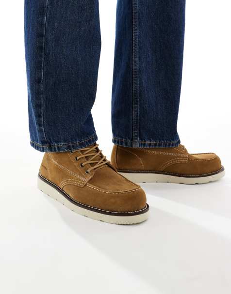 Jack & Jones – Jasnobrązowe sznurowane buty z zamszu - view 1