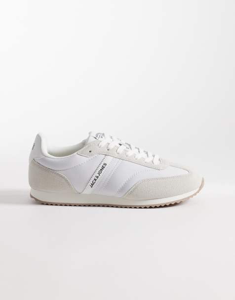 Jack & Jones – Jasnoszare buty do biegania z imitacji zamszu i nylonu - view 1