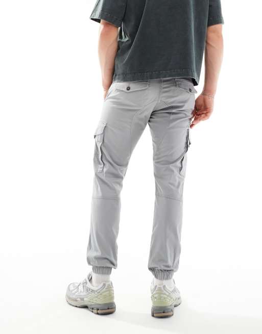 Jack & Jones – Jasnoszare spodnie bojówki z mankietami, 2 z 5