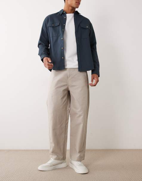 Jack & Jones – Jasnoszare spodnie chinosy barrel - view 1