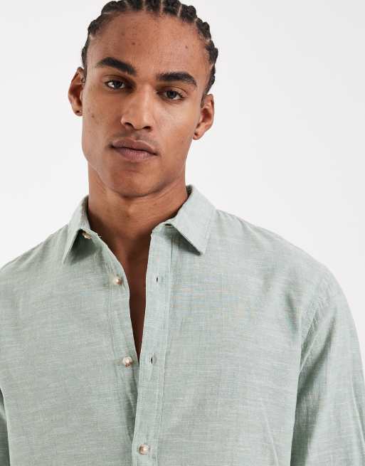 Jack & Jones – Jasnozielona koszula z mieszanki lnu, 5 z 5