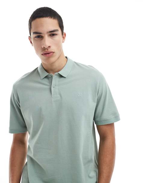 Jack & Jones logo polo shirt in light green