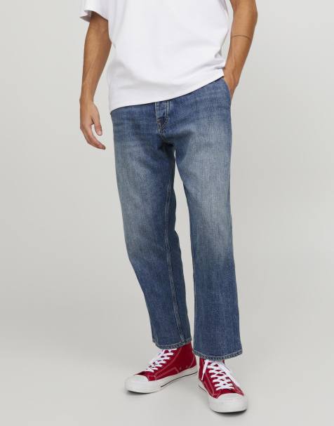 Jack & Jones - Jean ample court - Bleu denim - view 1