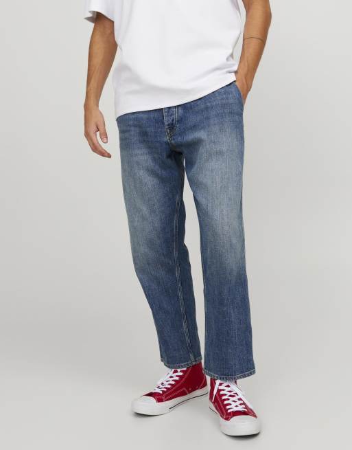 Jack & Jones - Jean ample court - Bleu denim