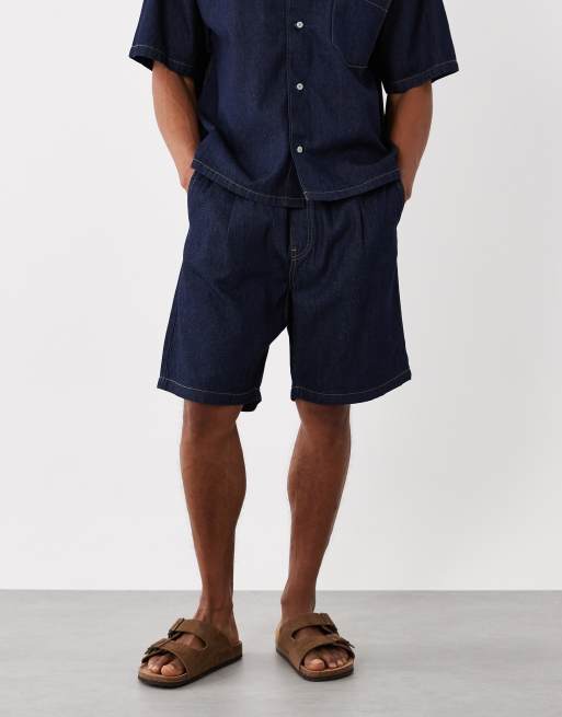 Jack & Jones – Jeansshorts aus Raw Denim mit Kordelzug, Kombiteil, 2 von 5