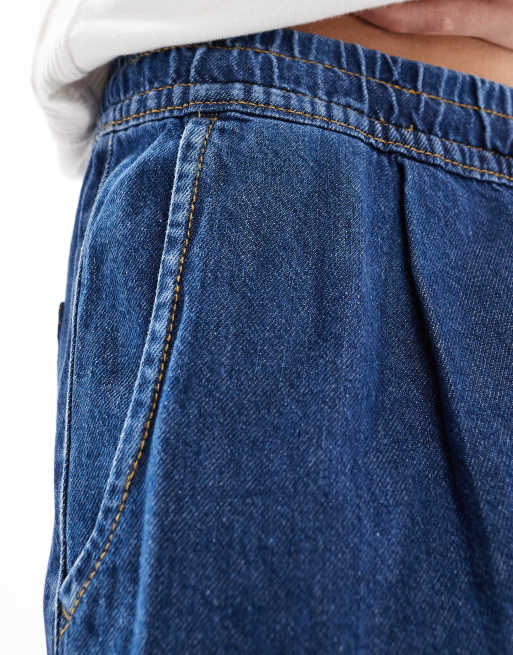 Jack & Jones – Jeansshorts in Blau mit Kordelzugbund, 3 von 5