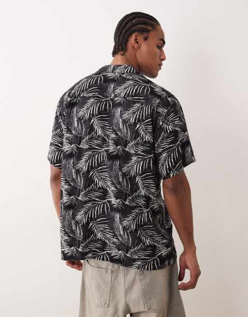 Jack & Jones - Jeff - Overhemd met korte mouwen en palmboomprint in zwart, 3 van 5