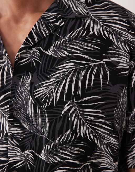 Jack & Jones - Jeff - Overhemd met korte mouwen en palmboomprint in zwart, 5 van 5