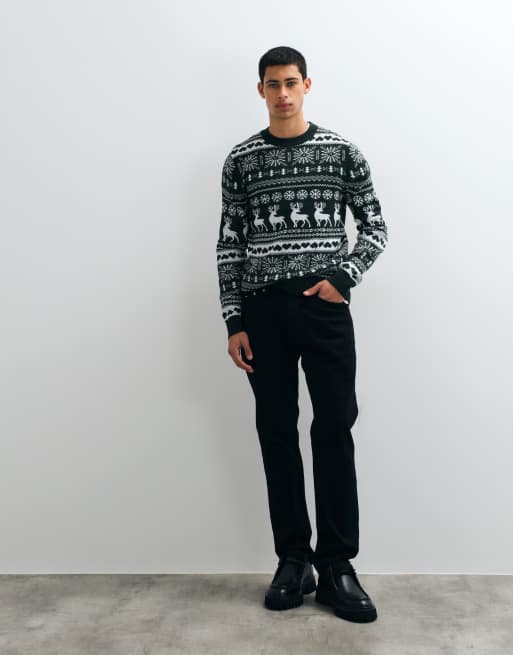 Jack & Jones - jersey de punto de Christmas en verde y blanco, 2 de 5