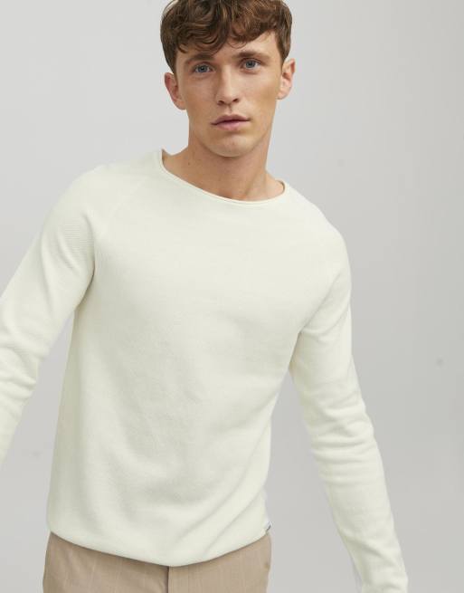 Jack & Jones jersey de punto en Cloud Dancer, 6 de 7