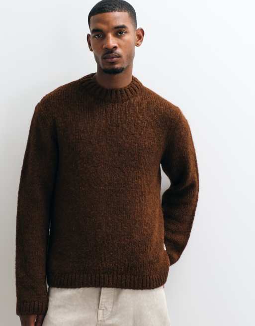 Jack & Jones - jersey de punto extragrande en marrón óxido, 5 de 5