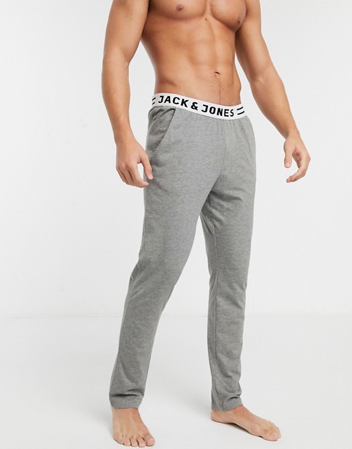 Jack & Jones jersey lounge pant in grey