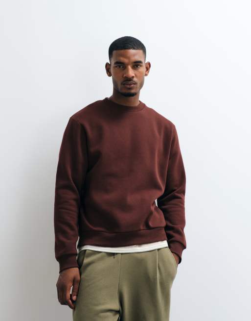 Jack & Jones - jersey oversize con cuello redondo en burdeos, 2 de 5