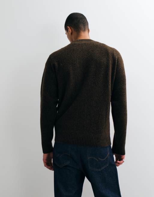 Jack & Jones - jersey oversize de pelo suave marrón, 3 de 5