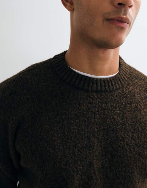Jack & Jones - jersey oversize de pelo suave marrón, 4 de 5