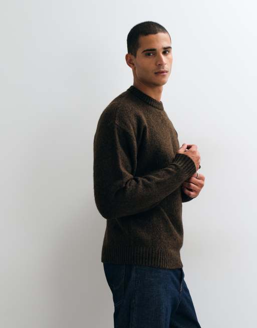Jack & Jones - jersey oversize de pelo suave marrón, 5 de 5