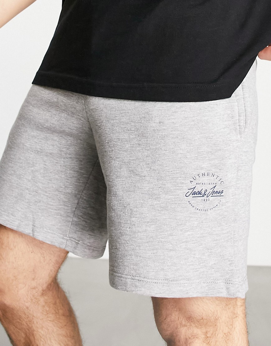 Jack & Jones jersey shorts in light gray melange