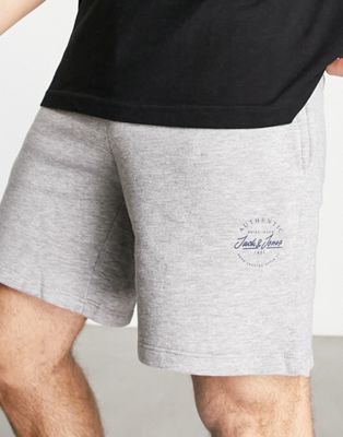 Jack & Jones jersey shorts in light grey melange - ASOS Price Checker