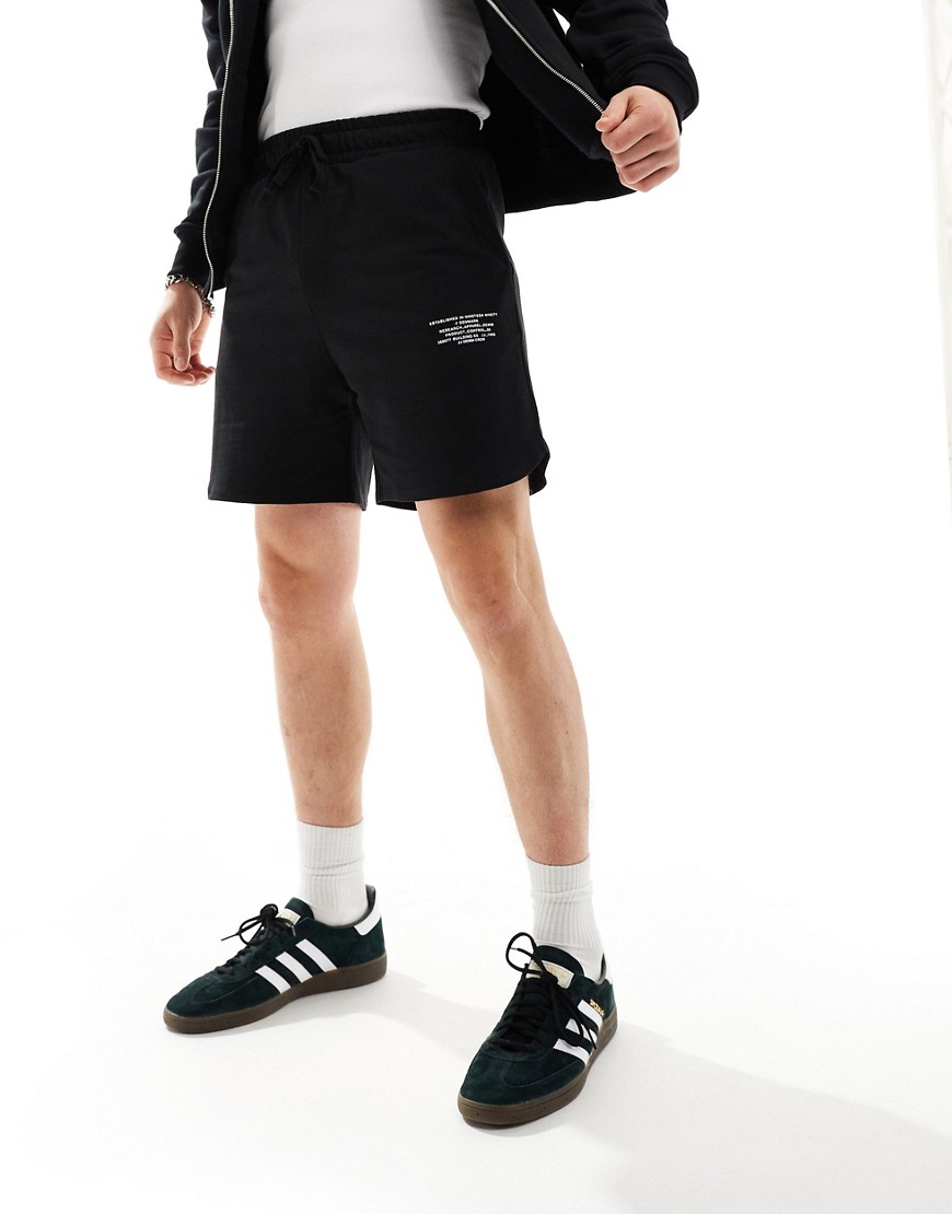 jersey shorts with print in black