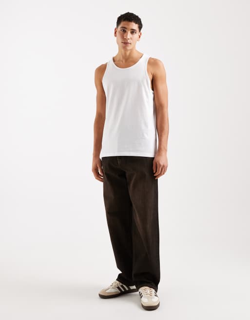 Jack & Jones jersey singlet top in white, 2 of 5
