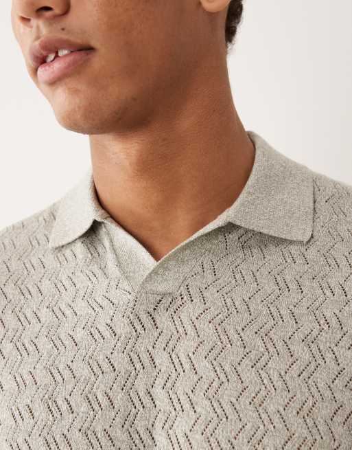 Jack & Jones - Jersey verde salvia con cuello dividido de punto de croché, 3 de 5