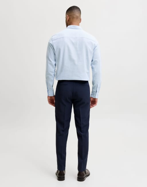 Jack & Jones Joe chemise coupe slim à col italien à manches longues bleue, 2 de 7