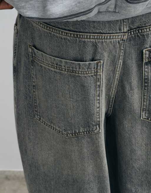 Jack & Jones Joey Baggy-Barrel-Jeans mit Nahtdetails in grauer Waschung, 2 von 5
