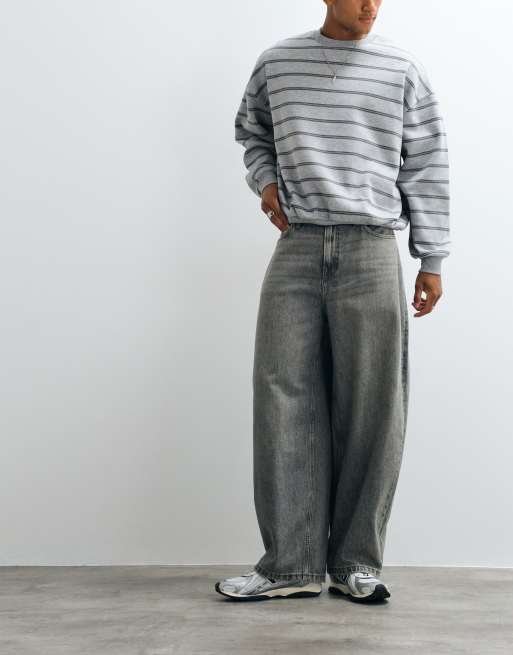 Jack & Jones Joey Baggy-Barrel-Jeans mit Nahtdetails in grauer Waschung, 3 von 5