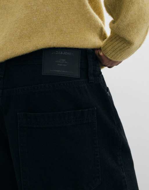 Jack & Jones Joey baggy barrel leg jeans in black wash, 4 of 5