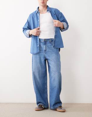 Jack & Jones Joey Barrel Jeans In Blue