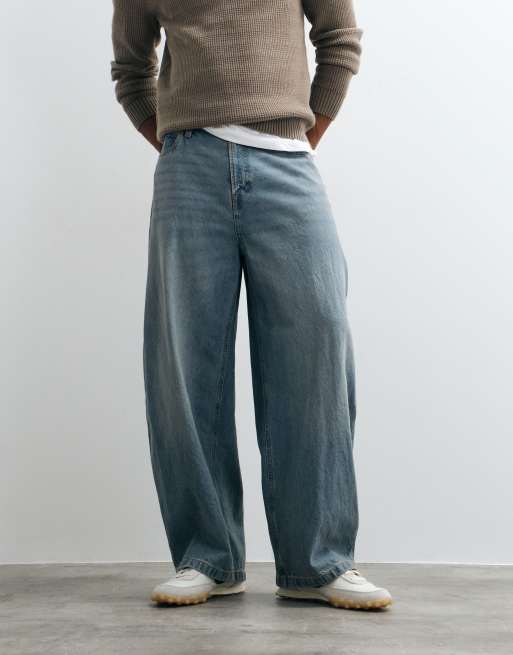 Jack & Jones Joey barrel jeans in washed blue, 3 of 5