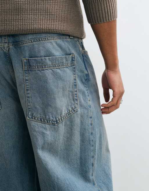 Jack & Jones Joey barrel jeans in washed blue, 4 of 5