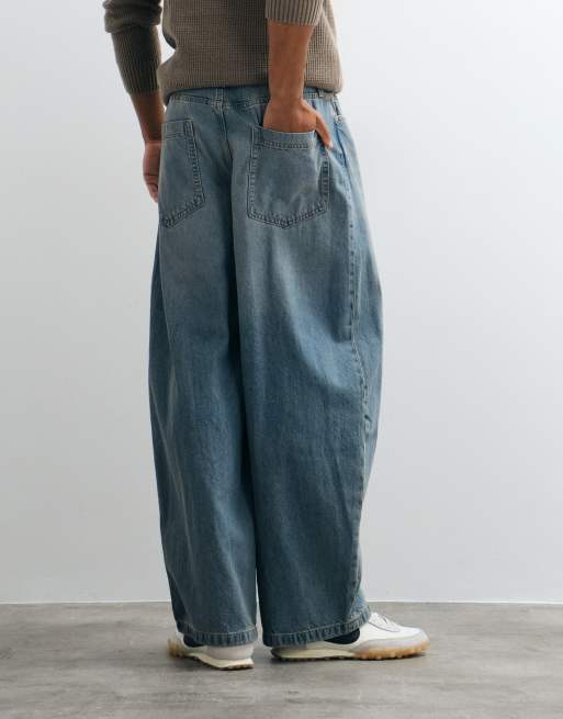 Jack & Jones Joey barrel jeans in washed blue, 5 of 5