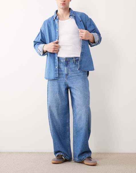 Jack & Jones – Joey – Niebieskie jeansy o baryłkowym kroju - view 1