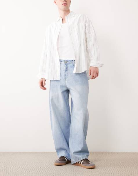 Jack & Jones – Joey – Weite Jeans in hellblauer Waschung - view 1
