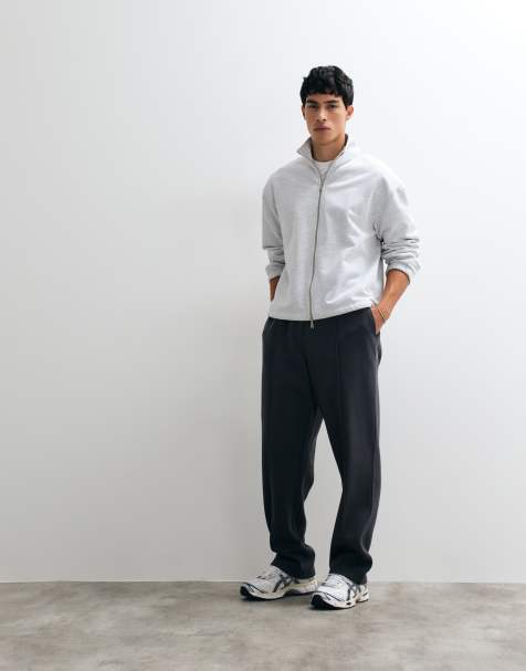 Jack & Jones Jogger mit weitem Bein und Bügelfalte in Anthrazitgrau - view 1