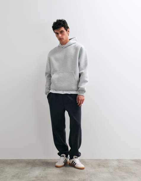 Jack & Jones - joggers anchos con bajo vuelto en gris carbón - view 1
