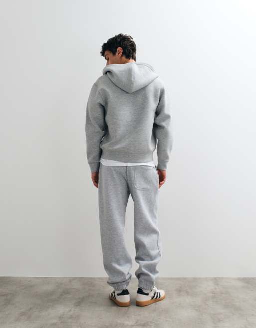 Jack & Jones - joggers anchos con bajo vuelto en gris jaspeado, 5 de 5