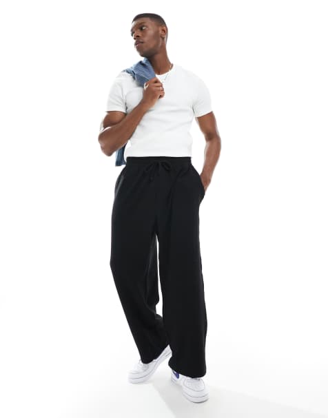 Jack & Jones - Joggingbroek met textuur en losse pasvorm in zwart - view 1