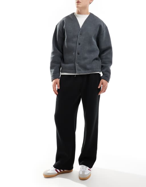 Jack & Jones - Joggingbroek van scubastof met rechte pijpen in zwart